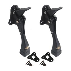 2Pcs Kickdown Door Stop Zincs Alloy Doorstop Adjustable Door Holder with Nonslip Rubber Tip Wall Protector Easy Install