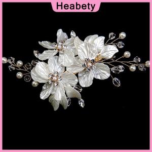 Heabety Crystal Pearl Flower Hair Clips Elegant Headwear For Women Precious Jewels Bridal Wedding Hair Accessories