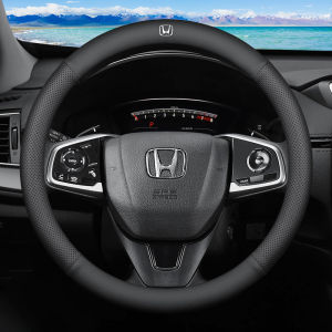 Car Steering Wheel Cover Anti Slip Steering Wheel Cover 38Cm Microfiber Leather Car Steering Wheel Protector For Honda City Civic Fit Jazz HRV BRV CRV WRV Brio Accord Lead mobilio Mugen Power Type R S RS Accessories