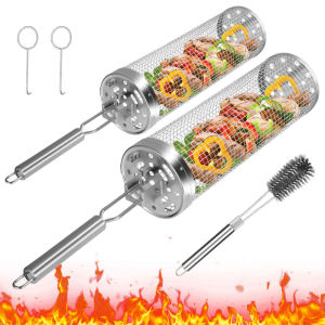 Grill Basket Grill Stainless Steel Grill Grill Mesh Cage Outdoor Grill Net New Product Anti-Scalding Large Capacity