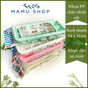 Khay làm đá khuôn làm đá vuông 10 viên nhựa dẻo PP an toàn Hồng Phát Mamu shop 25 x 12cm M55