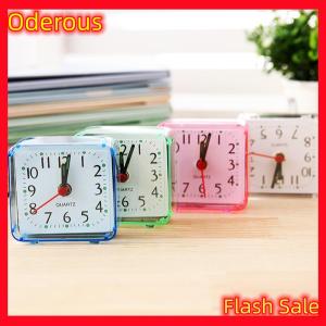 Oderous Cute Student Alarm Clock Analog Alarm Clock Square Bedside Compact Clock Desktop Decor Clock Student Bedroom Electronic Alarm Clock