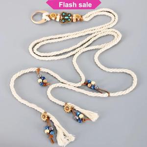 SHENHAO2🎀 Đa năng Bohemian Y2K của phụ nữ vành đai vintage phong cách dân tộc bướm dệt tay vành đai của phụ nữ ăn mặc trang trí eo chuỗi