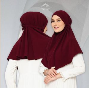 KHIMAR ZINETA VALENSHA QUEEN HIJAB BERGO TALI NON PED BAHAN UNIQLO PREMIUM