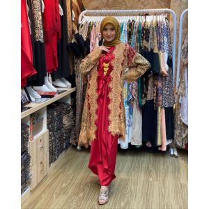 C0D-SATU SET DRESS WANITA PESTA KONDANGAN BUTIK 11711 BAHAN VALENTINO LACE VISCOSE