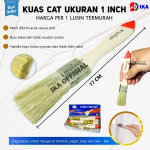kuas cat 1 inchi 1Lusin kuas gagang kayu gagang pvc acak merk 1 inchi harga 1box 12pcs harga grosir non ecer termurah kualitas bagus serbaguna