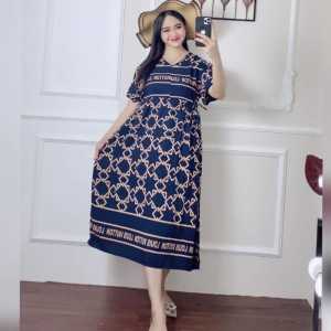 DIVASHION - Setelan Tunik Jumbo Busui Rayon Premium Motif Terbaru One Set Wanita Tunik Viral