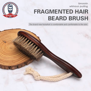 BarberTop Wooden Brush Wild Boar Mane Beard Brush Wooden Handle Beard Brush Mens Salon Hair And Facial Cleaning Tool