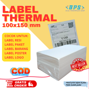 Kertas Label Thermal 100X150mm 500pcs Ukuran A6 Sticker Barcode Stiker Termal 500lembar 10x15cm
