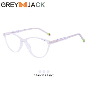 Grey Jack Kacamata Antiradiasi Blueray Model Cat Eye Bahan Tr90 Fashion Wanita Dewasa Simple Ringan Bisa Minus 23027
