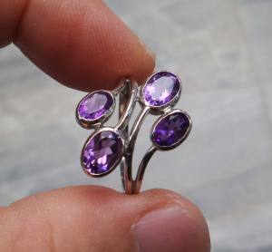 PY Beauty+++ร้านนี้ขายแต่ของแท้ค่ะ+++แหวนเงิน 925 Sterling silver ฝังพลอยอเมทิสต์ (Natural Amethyst) น้ำหนัก 2.40 กะรัต  แหวนน่ารัก คัดพลอยสวยๆ คัดสวยค่ะ