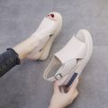 [Kasut Raya 2026]Fashion Platform Wedge Sandals Outdoor Peep Toe Sandal for Ladies. 