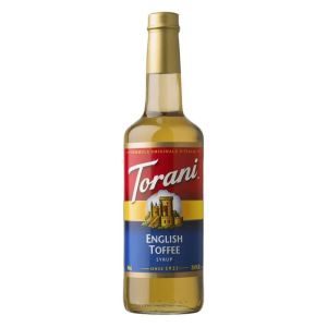 TORANI ENGLISH TOFFEE SYRUP 750ML- BUTTERY SWEET FLAVOR FOR COFFEE COCKTAILS & DESSERTS