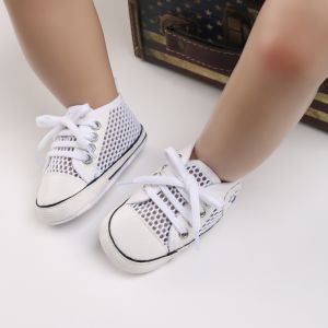 Baptism mesh breathable canvas shoes newborn baby boy girl first walking shoes baby toddler soft sole non-slip baby shoes