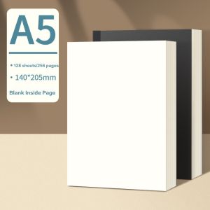 2pcs A5/B5 Kraft Notebooks 128Sheets Blank/Line Thickness Journals Travel Notepad for College School Office Supplies