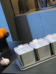 德式厨房304不锈钢调味罐套装家用欧式佐料盒调料罐子翻盖调味盒