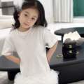 HYS Girls Dress Princess A-line Skirt Summer Korean-style Boho White. 