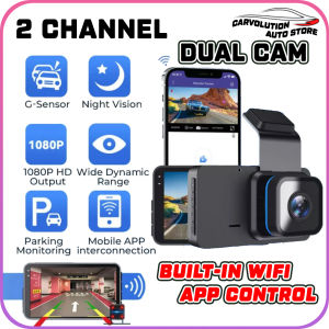 📸 2 Channel WiFi App Control DVR 1080P HD Dual Lens Dashcam Car Camera Recorder Dash Cam 170° Front Camcorder Rear View