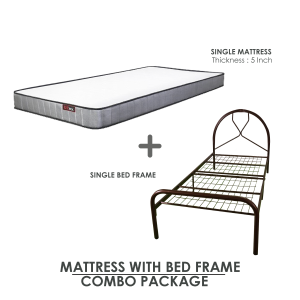 LaMoison 3V SET Single Bed Frame with 5inch Mattress Katil Bujang + Tilam Bujang 5 inch - CM-BF69