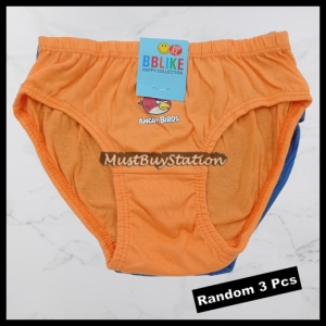 MBS Size S - 2XL/XXL Kids Boy Cartoon Briefs Underwear Multi Design & Colors (3 Pcs Random Colors & Design)