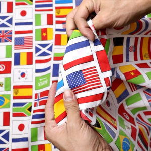 คอตต้อนทีซี Cotton TC ลายธงชาติประเทศที่นิยม 45 นิ้ว ผ้าเมตร ผ้าหลา หน้ากว้าง