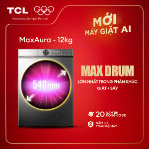 【Miễn Phí Lắp Đặt Cơ Bản Toàn Quốc】Máy Giặt Sấy TCL Max Drum 12KG - Động Cơ DD Inverter Cao Cấp - TWD120-C682DG - Máy Giặt Sấy Cửa Trước - Lồng Giặt Siêu Lớn