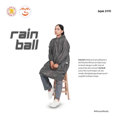 Elephant Brand Jas Hujan Ponco Lengan Rain Ball