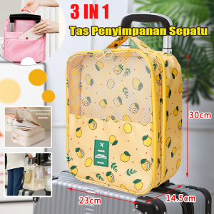 {COD} 3 in 1 Tas Penyimpanan Sepatu Travel High Quality Bahan Oxford Waterproof /Tas Sepatu Travel Shoes Bag Korean Travel Shoes Bag Tas Sepatu Portable Besar Tas Sepatu Olahraga