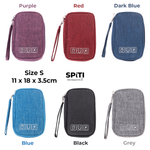 Digital Cable Organizer Pouch for Travel | USB / SD / Charger Storage Bag | 2 Sizes 6 Colors