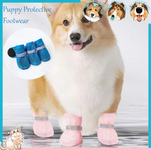 4pcs Dog Shoes Non-slip Breathable Wear-resistant Dog Boots Suitable For Small Medium Sized Pets Puppy Protective Footwear