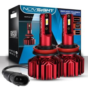 Novsight N11 H11 LED Headlight Bulb 6000K White Super Bright LED Lights for Car High/Low Beam Fog Light 60W 10000LM Plug&Play Ready Stock 2 PCS 1 Year Warranty Free Shipping