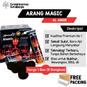 ARANG MAGIC AL AMIR Premium Untuk Pengharum Ruangan Bukhur Dupa Khas Arab Briket Berkualitas