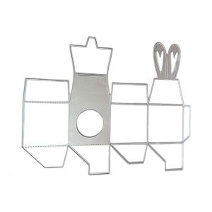 Bunnies Ear Box Cutting Dies Scrapbooking Stencils Carbon Steel Die Cut Templates for Card Making Packaging Decoration