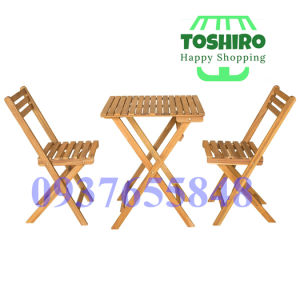 Bộ bàn 2 ghế Bistro bàn vuông gỗ tự nhiên chuyên làm bàn cafe ban công sân vườn