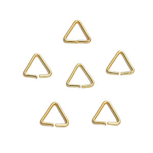 10-100pcs 14K Gold Plated Copper Round Wire Triangle Clip Beads For DIY Earring Bracelet Jewelry Making