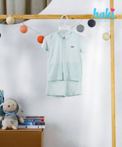 Bộ quần áo mùa hè cộc tay cài giữa vải Modal cao cấp siêu mềm mịn cho bé set sơ sinh cho bé từ 3 tháng - 3 tuổi vải sồi xuất khẩu HAKI BM001 (4-15kg) quần áo hè cho bé trai bé gái