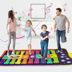 Kids Musical Piano Keyboard Play Mat 20 Keys Floor Piano with 8 Instrument Sounds 5 Paly Modes Dance Carpet Educational Toys