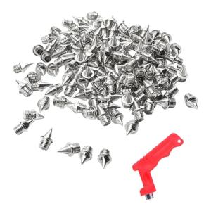 120ชิ้นเดือยแหลมแทร็ค1/4นิ้วพร้อมประแจสำหรับเปลี่ยนยึดพื้นแหลมสำหรับข้ามประเทศสั้นรองเท้าวิ่ง