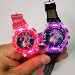 SHUNAICHI New Watch Childrens Movie cartoon characters Luminous Light up Toy Boys and Girls Kids Fashion Quartz Wristwatches Gift