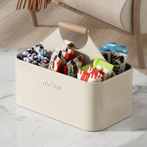 JustLiving 1PC Multifunctional Metal Wrought Iron 6 Compartment Pen Holder Stationery Organizer Desktop Organizer Coffee Table Skincare Cosmetics Miscellaneous Separated Remote Control Iron Box Korean Style