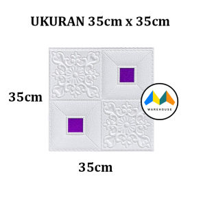 MW Wallpaper Foam Motif Batik01 Ungu 3D Bata Stiker Wall Paper Premium Sticker Tebal 3MM
