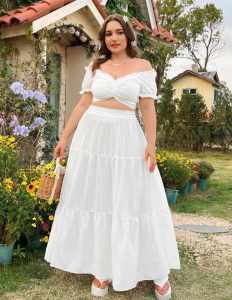 Casual Plain Color Plus Size Big Size Ruffle Skirt - fits up to 38 Waistline    - fits up to 38 cm waistline - classy and elegant - timeless classic  - timeless piece - casual office or party - classic piece - super kapal ng tela - hindi kayo magsisi -