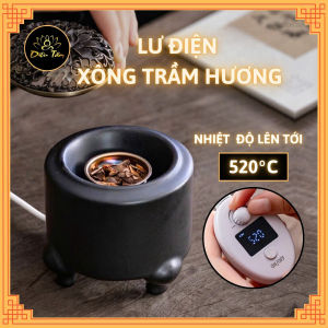 Lư điện xông trầm lư xông trầm 520 độ có hẹn giờ và điều chỉnh nhiệt độ cao cấp dùng để xông trầm hương trầm bột (lư đen)