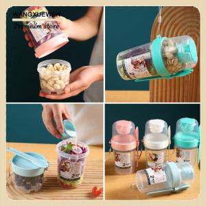 [COD] Breakfast Fruit Oat Yogurt Salad Cup With Lid And Spoon Two-layers Food Storage Bento Box Fitness Fat-Reduced Taper Bowl