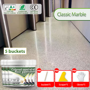 Seamless Imitation Marble Floor Paint Anti-Corrosive Fast-Drying Sand Texture Coating for Home Commercial Space Floor Decoration