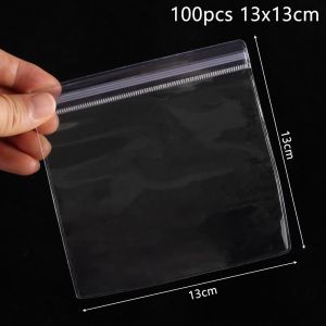 WUXU 100Pcs Transparent Self Sealing Bag PVC Plastic Reclosable Jewelry Bag Dustproof Zip Lock Bags Gift Packaging Storage Pouches
