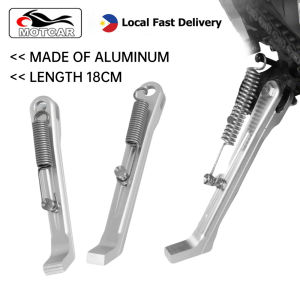 Motcar CNC Full Aluminum Alloy Motorcycle Side Stand 18cm With Spring Bolts Universal