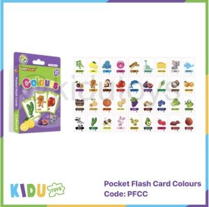 Flash Card Anak Hewan Buah sayur Warna 2 SIsi Wipe Clean Pocket Flash Card Kidu Baby