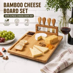 Cheese Tray - Cheese Board - Meat Platter Cheese Board - Knife Set Serving Meat Board