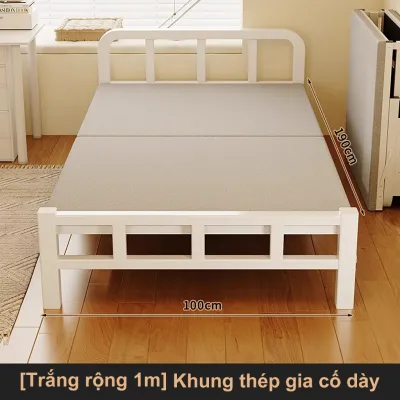BMZAR Giường gấp khung sắt 1 người nằm 2 người nằm chắc chắn Giường xếp gọn thông minh Giường gấp ngủ trưa văn phòng